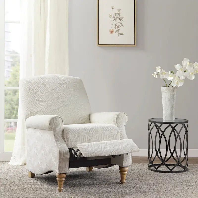 Ivory Single-Seat Push-Back Recliner