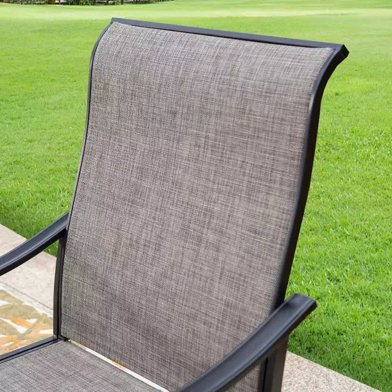 7pc Patio Dining Set with Rectangle Table with 1.57" Umbrella Hole & Metal Sling Arm Chairs - Captiva Designs
