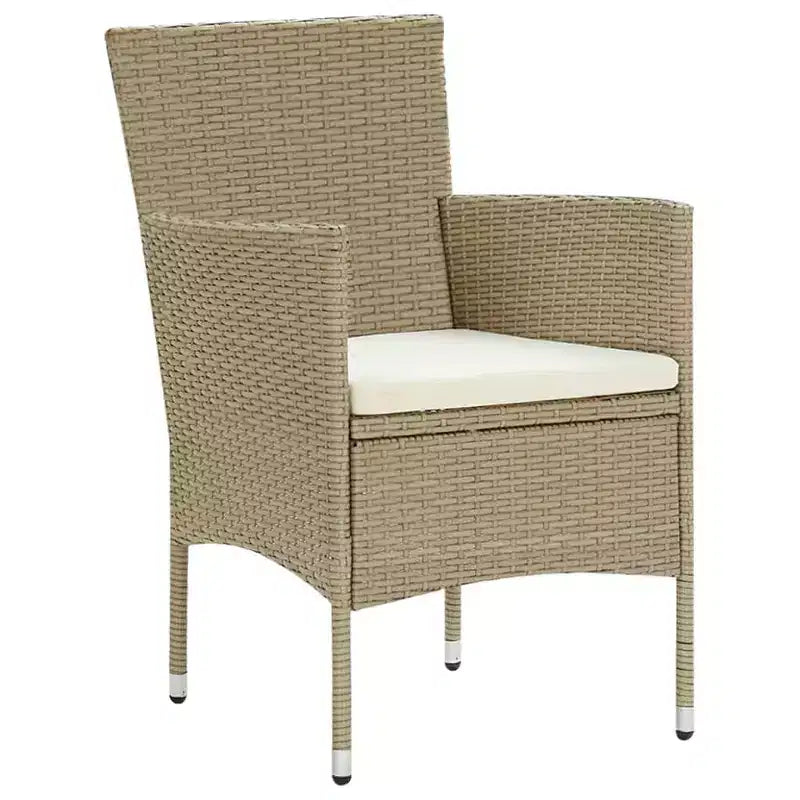 vidaXL Rattan Chair Set of 2 Poly Rattan and Steel