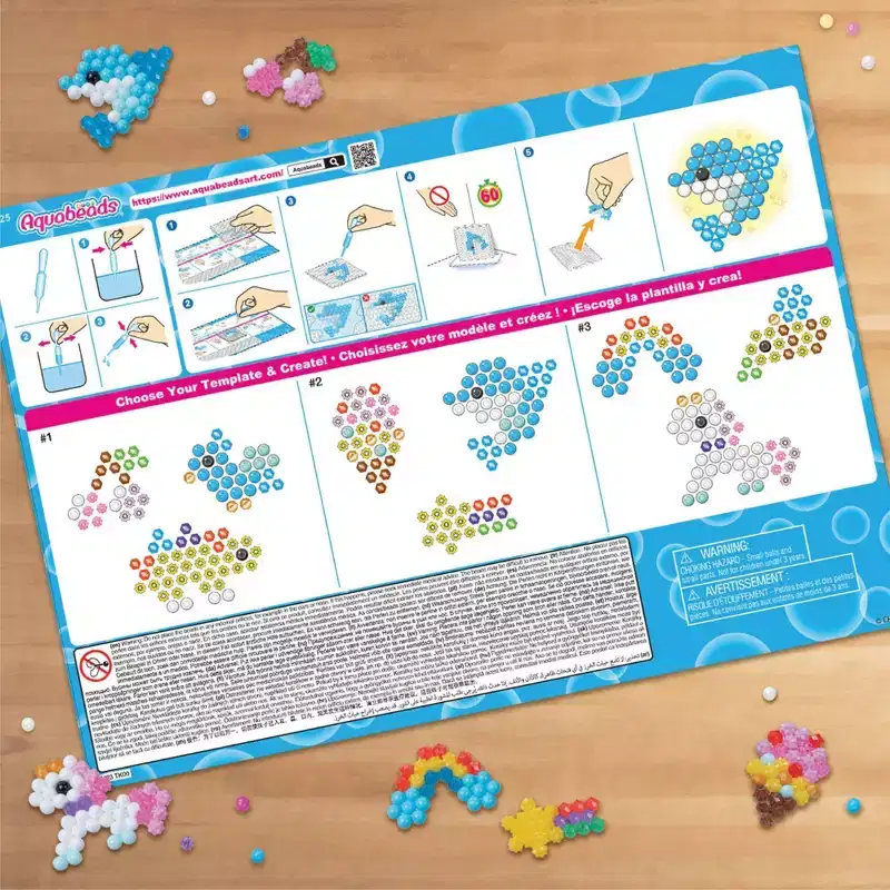 Aquabeads Mini Play Packs: DIY Art Kits for Kids, Includes Instructions & Templates, Ages 4+