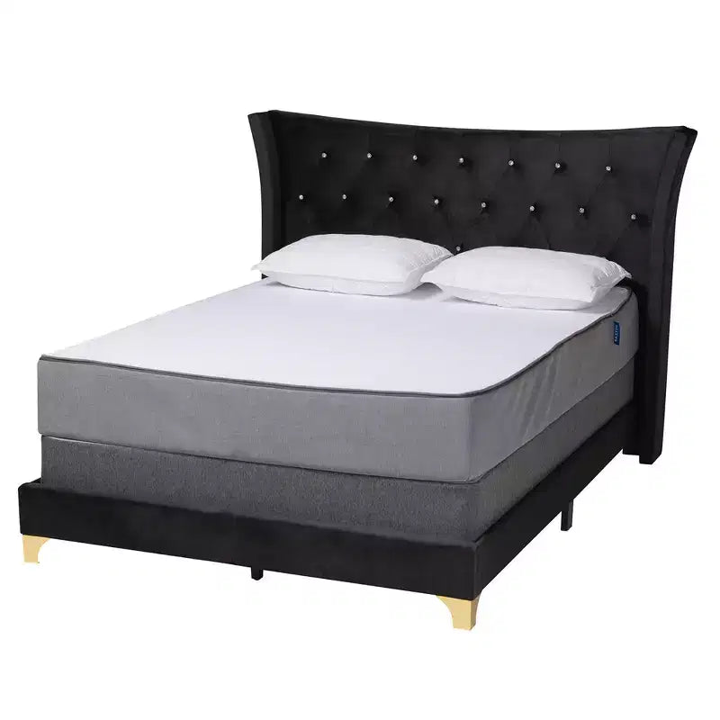 Baxton Studio Easton Contemporary Glam and Luxe Metal Panel Bed