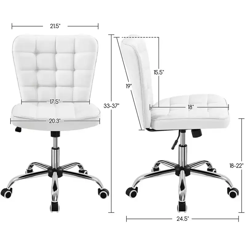 Yaheetech Modern Mid-back Office Chair Armless Desk Chair