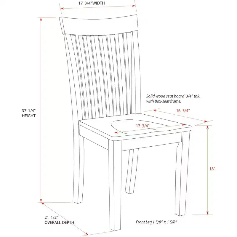 Kings Brand Furniture - Kurmer Solid Wood Dining Room Side Chairs, Set of 2, Cappuccino