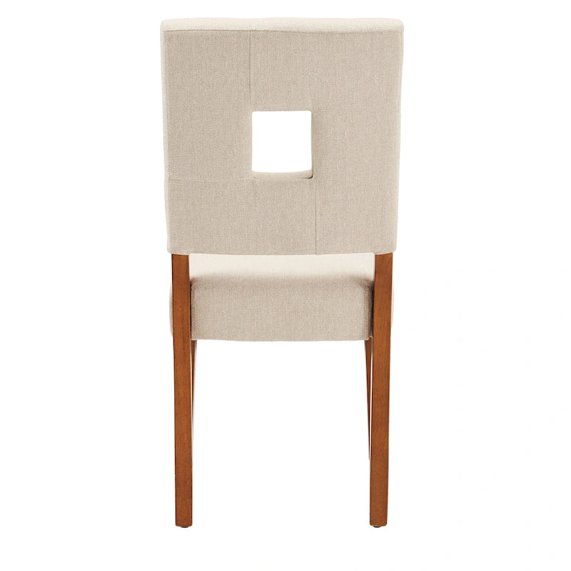 Upholstered Fabric Keyhole Dining Chair