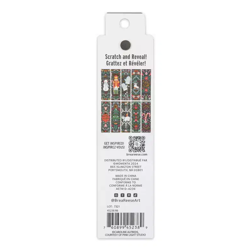 Brea Reese: Scratch Art Bookmark Kit - Holiday Motifs - 10 Bookmarks