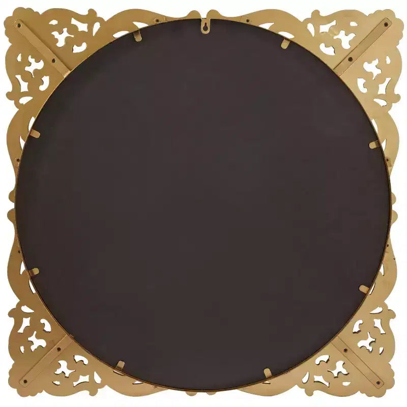 Olivia & May Metal Floral Ornate Baroque Room Wall Mirror with Distressed Details Gold