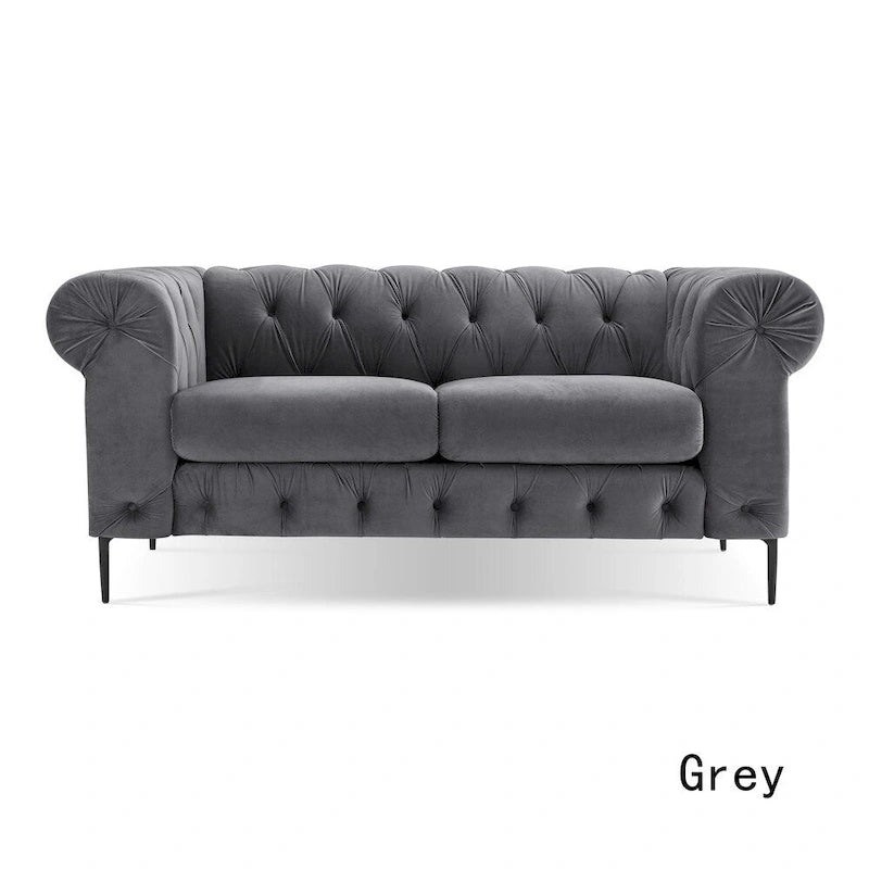 Tufted Velvet Chesterfield Loveseat Sofa