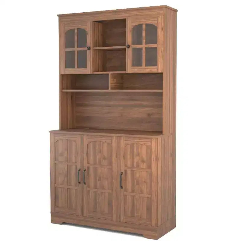 70.8 Tall Freestanding Buffet Cabinet with Microwave Stand