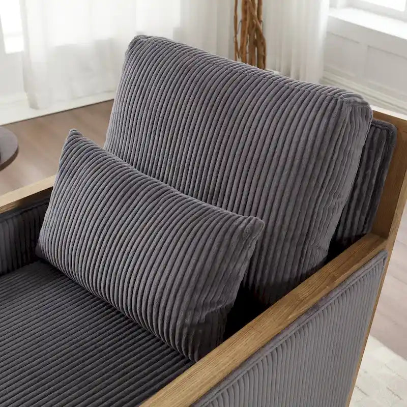 360° Swivel Barrel Accent Chair | Hardwood Frame | Foam Cushion | 300 lb | 26.77H