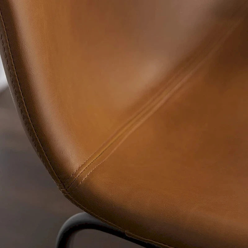 Faux Leather Counter Height Bar Stool with Iron Frame, 30 Inch