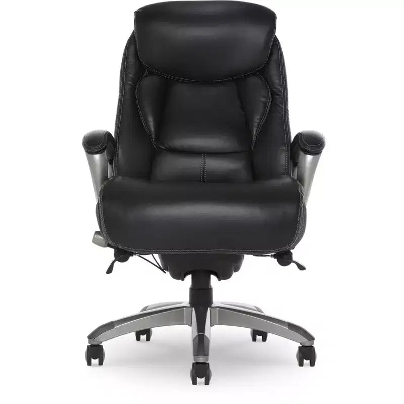 Serta Works Executive Office Chair with Smart Layers Technology Opportunity Gray: Ergonomic Bonded Leather, Adjustable Height, 275 lbs Capacity