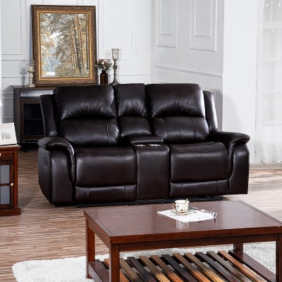 Home Imports Emporium Contemporary Recliner Sofa,Loveseat and Chair Set, Manual Reclining Set for Living Room in Espresso