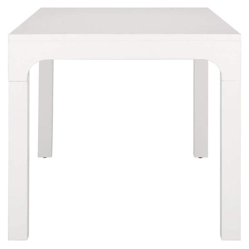 60-Inch Rectangle Dining Table | Mahogany Wood | Seats 8 | Modern Curved Base