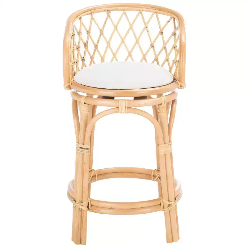 Yuta Rattan Counter Stool W/ Cushion - BST6504 - Safavieh