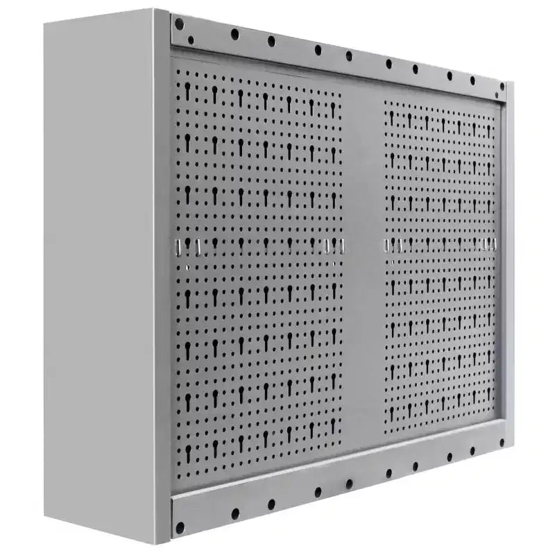 vidaXL Wall Mounted Tool Cabinet Industrial Style Metal Gray and Black - Gray