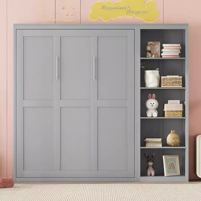 Whisen Murphy Bed Wall Bed with Shelves