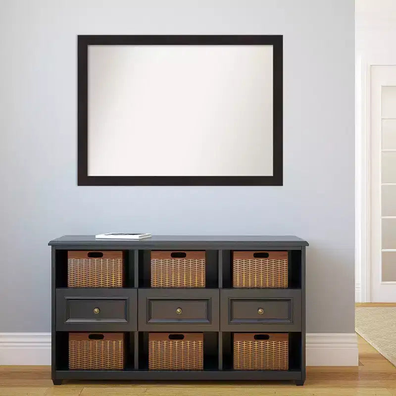 42 x 31 Non-Beveled Espresso Narrow Wall Mirror