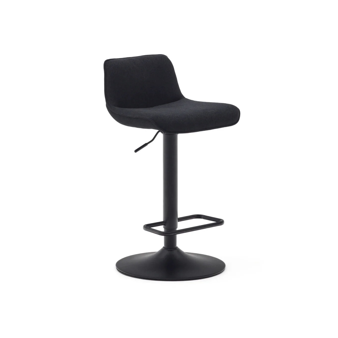 Black Steel Barstool with Upholstered for Kitchen