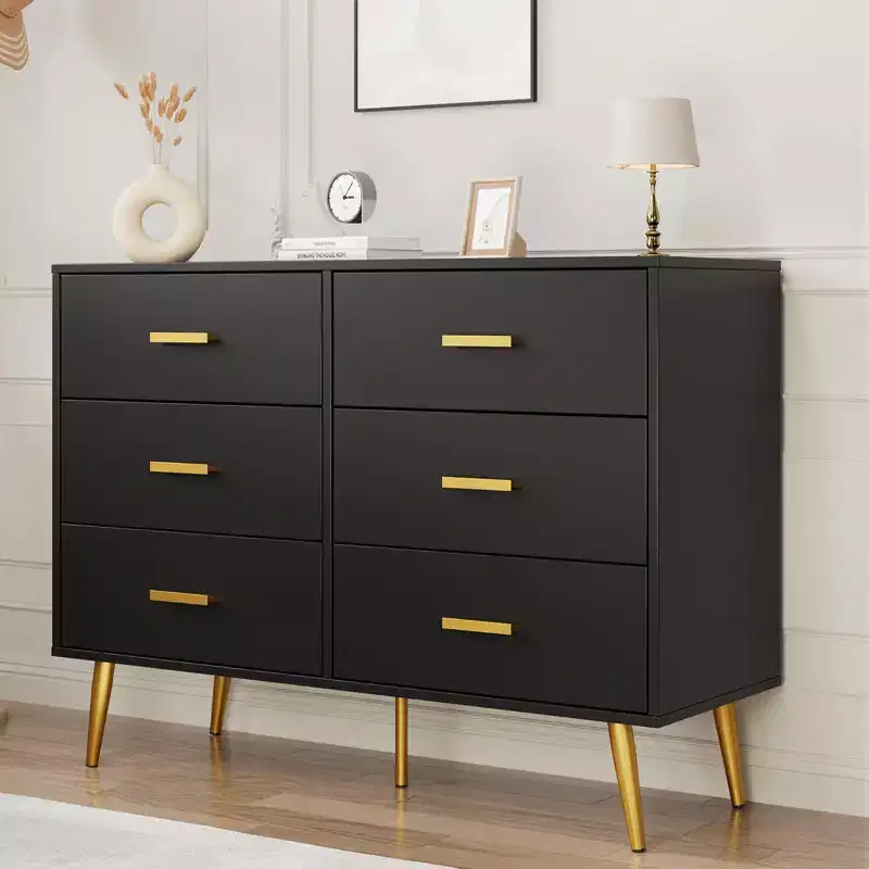 6 Drawer Dresser,Modern Chest of Drawers Organizer Storage with Drawers,Large Storage Cabinet,Modern Design Dresser for Bedroom,Living Room,Porch