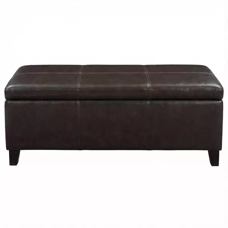 GDFStudio Pamela Faux Leather Upholstered Storage Ottoman Bench