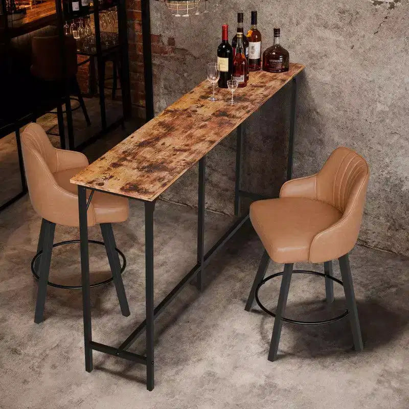 Karl Home 71'' Counter Height Bar Dining Table with Metal Frame , Pub Sofa Table for Kitchen and Living Room