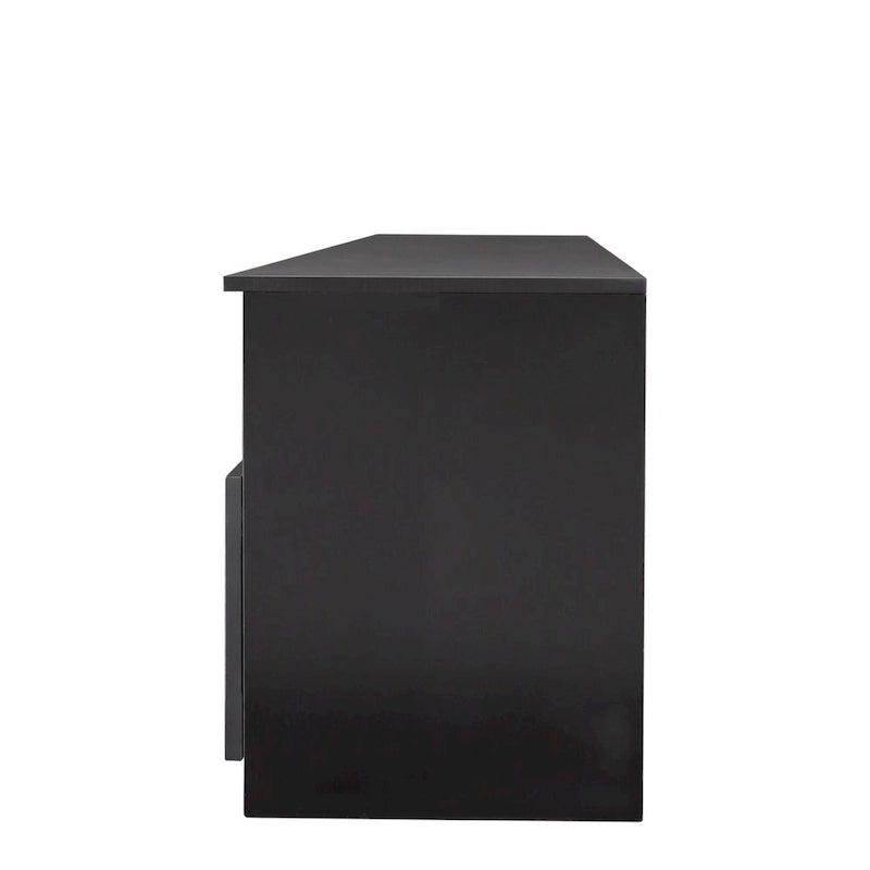 70.87 TV Stand | 3 Open Shelves & 3 Drawers | Black | High-Density Board | Fits 80 TV