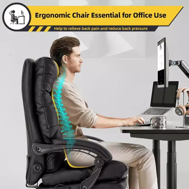 Executive 4-Point Massage Office Chair with Footrest
