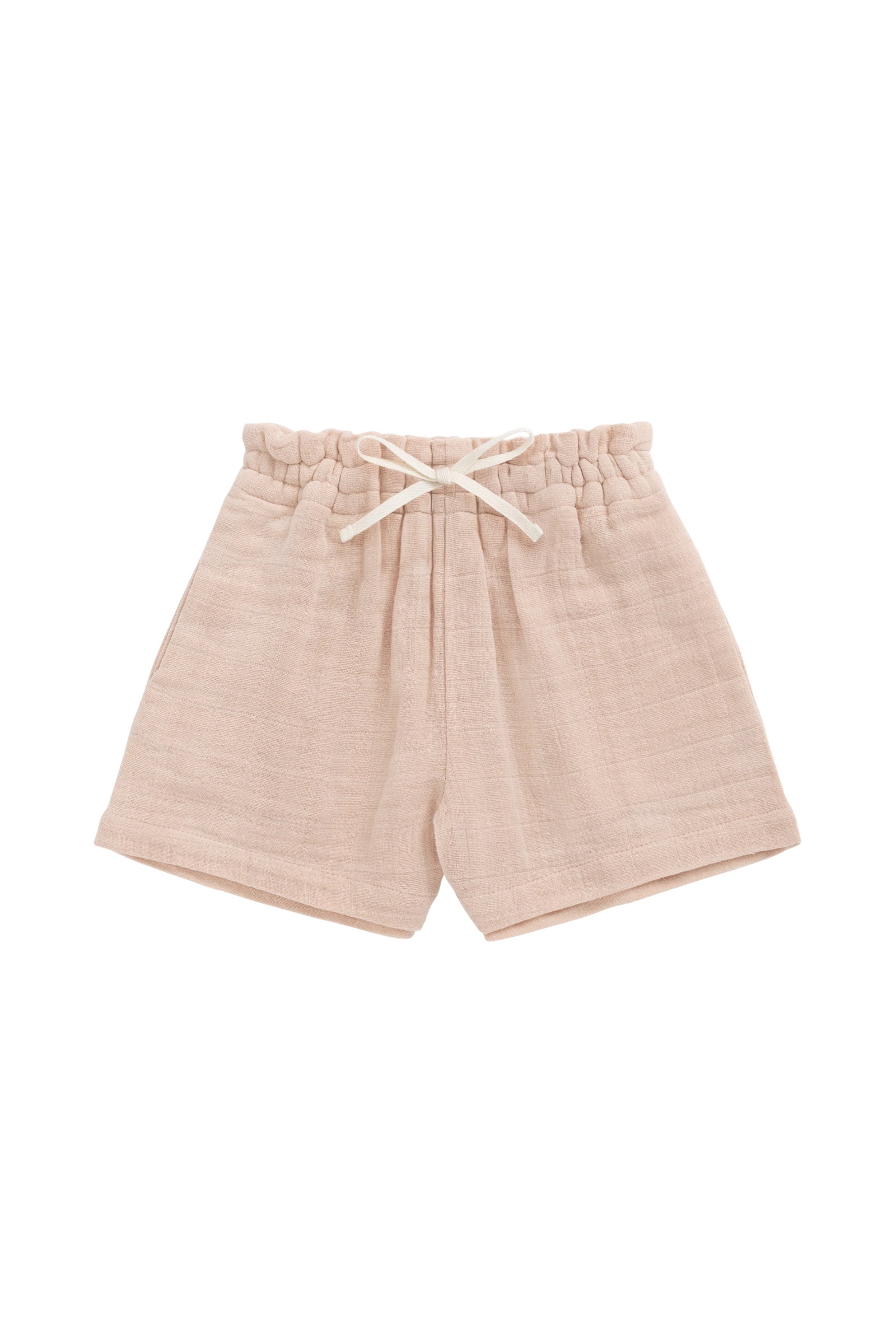 Breezy Chalky Pink Solid Organic Cotton Muslin Short with Lightweight Breathable Design for Girls Summer Daily Wear (1Y�C10Y)