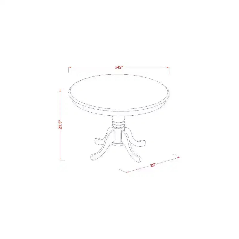 HomeStock Modern Kitchen Table with Table Top Surface and Asian Wood Dining Table Pedestal Legs