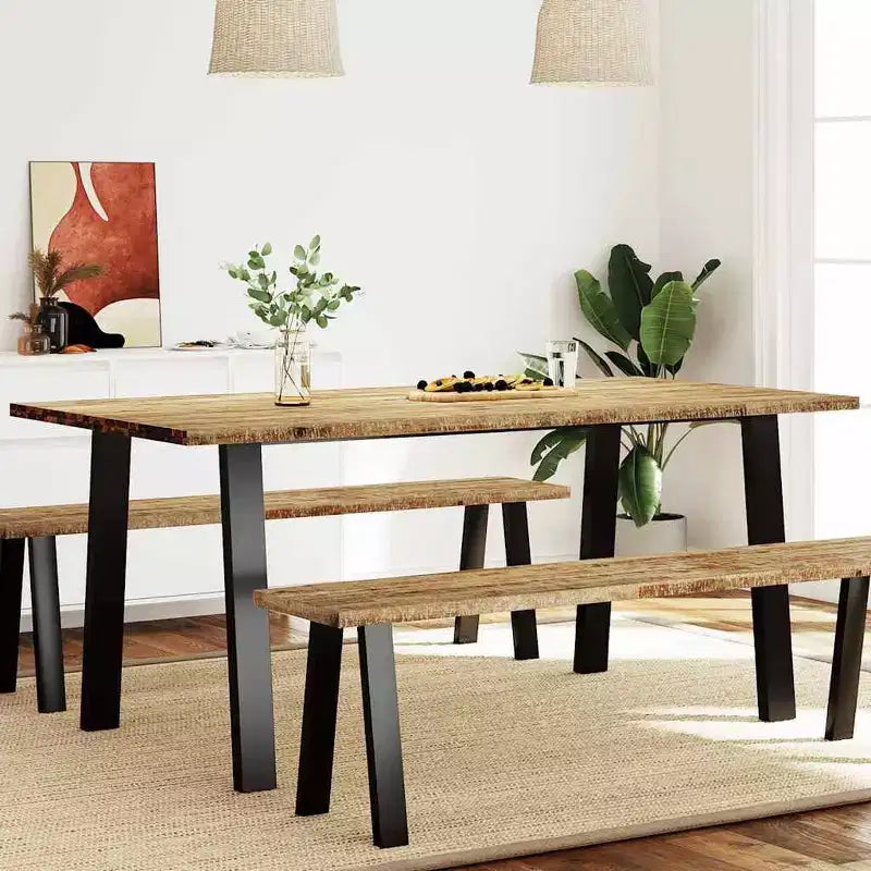 VidaXL Industrial Dining Table in Solid Acacia Wood