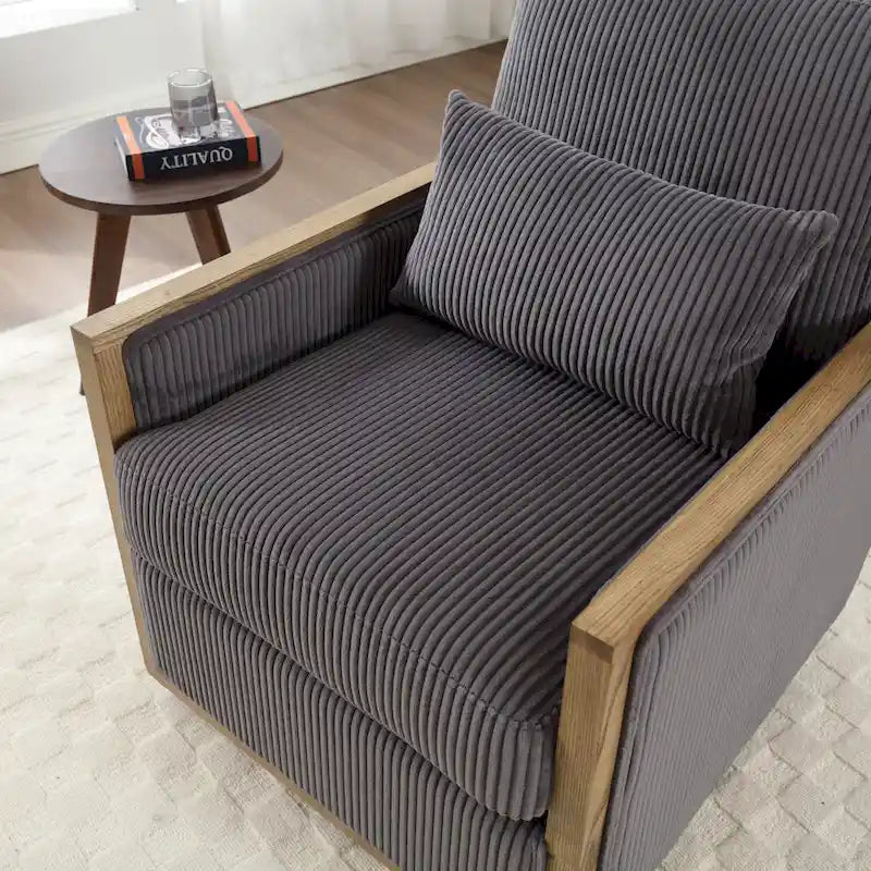360° Swivel Barrel Accent Chair | Hardwood Frame | Foam Cushion | 300 lb | 26.77H