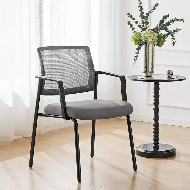 JIONJOY 24.4 in. Wide Mesh Back Stacking Arm Task Chair | Grey