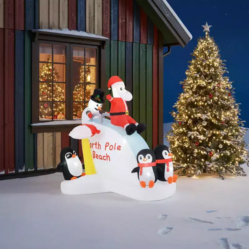Gymax 6 Ft Holiday Inflatable Decor with LED Illumination for Indoor and Outdoor Use