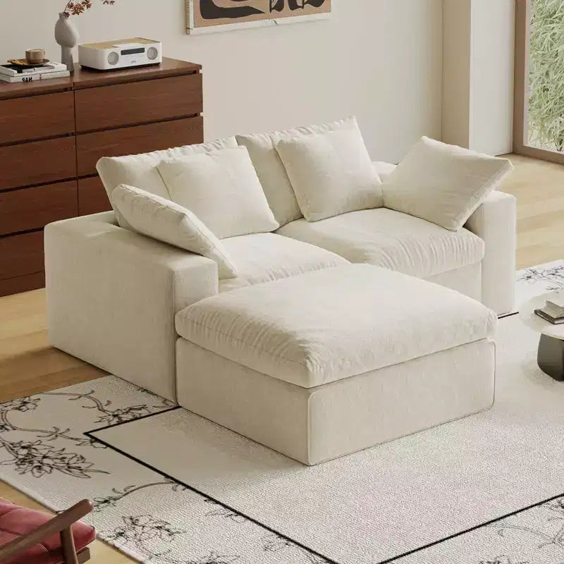 Swtroom 79L-Shaped Boneless Cloud Modular Sectional Sofa, 35D High-Density Foam with Extra-Wide Armrests, Compression Sectional Couches