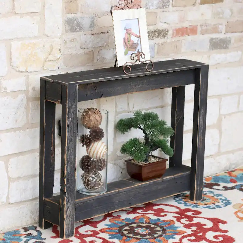 Rustic Reclaimed Wood Entryway Console Table