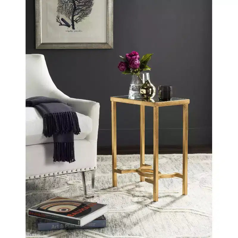 Mita End Table - FOX2581 - Gold/Mirror - Safavieh Couture