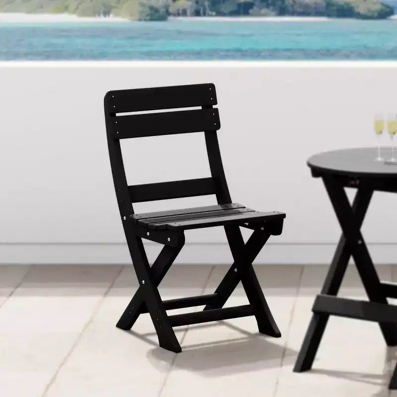 WestinTrends Malibu HDPE Outdoor Patio Modern Folding Dining Chair