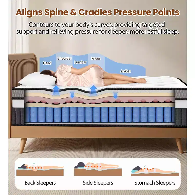 Memory Foam Mattress in a Box, 14inch King Size Mattress for Cool Sleep & Pressure Relief, Medium Firm