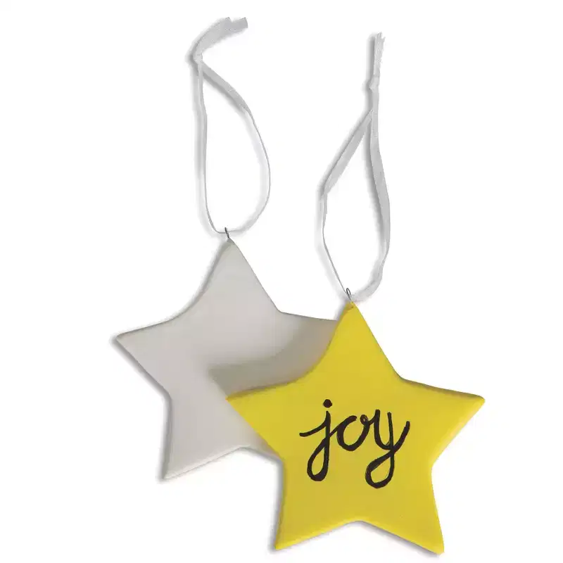 Color-Me Ceramic Bisque Star Ornament Pk24